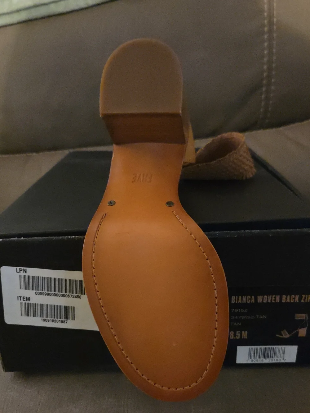 Frye Bianca Woven Ankle-Strap Block Heel in Tan